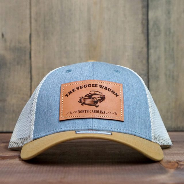 Gold/Gray/White Leather Patch Hat