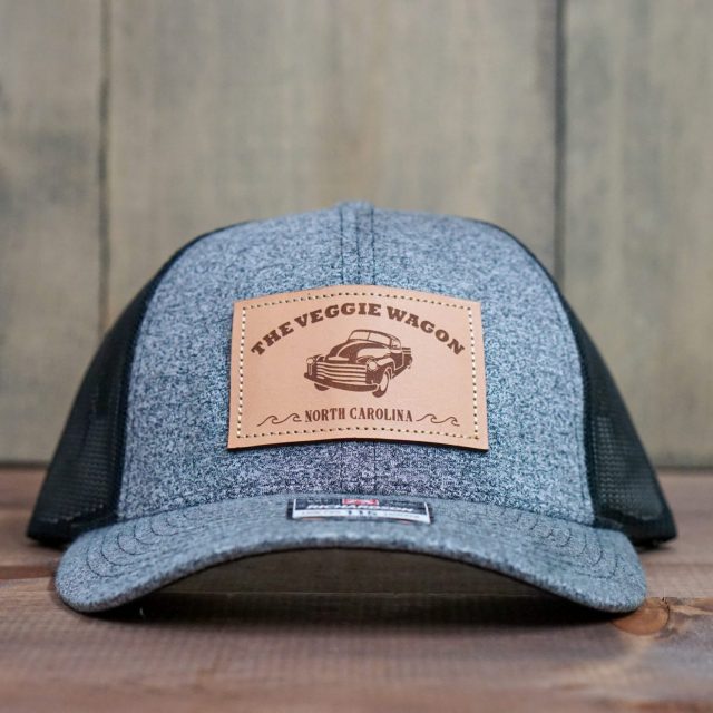 Heather Gray/Black Leather Patch Hat