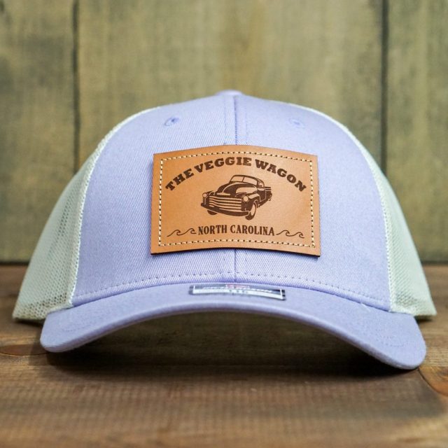 Purple/White Leather Patch Hat