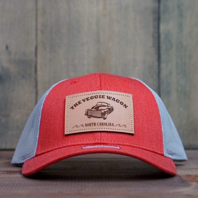 Red/White Leather Patch Hat